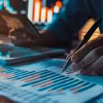 business, paper, writing, money, hand, finance, bank, pen, table, currency, credits, card, ai generated