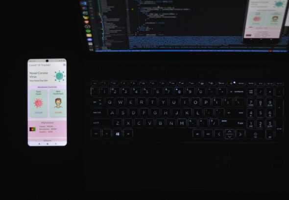 black and silver laptop computer