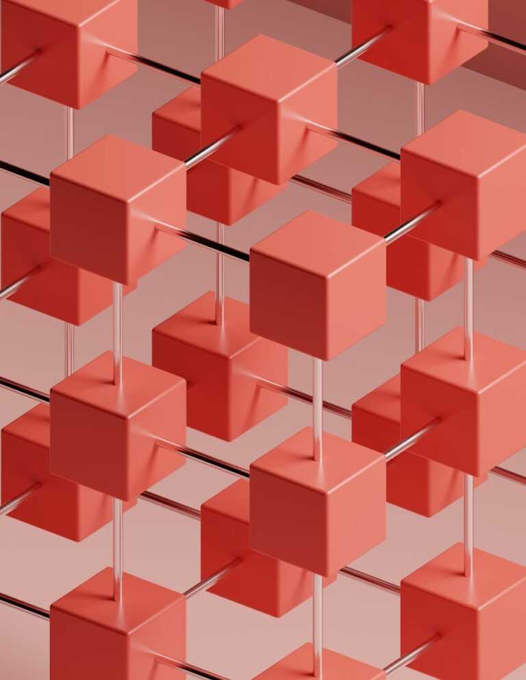 a group of red cubes on a gray background