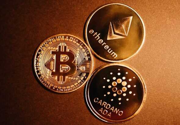 a group of gold coins