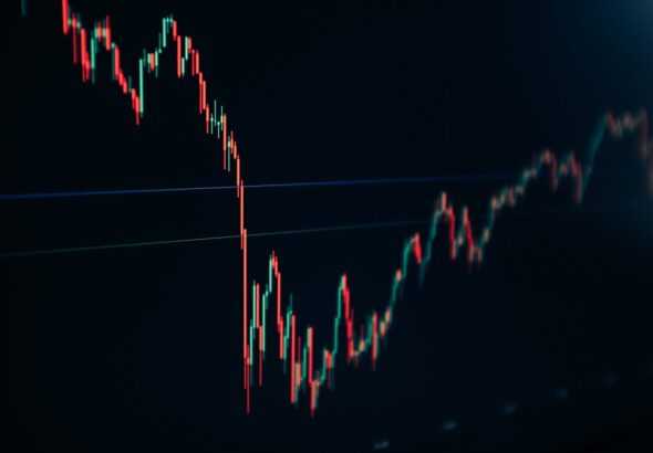 a close up of a line with a blue background
