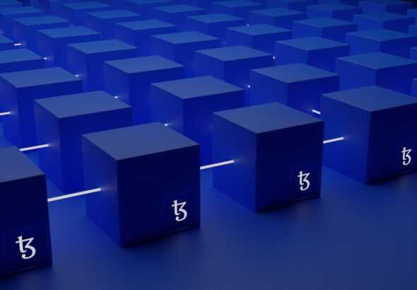 a group of blue cubes with numbers on them